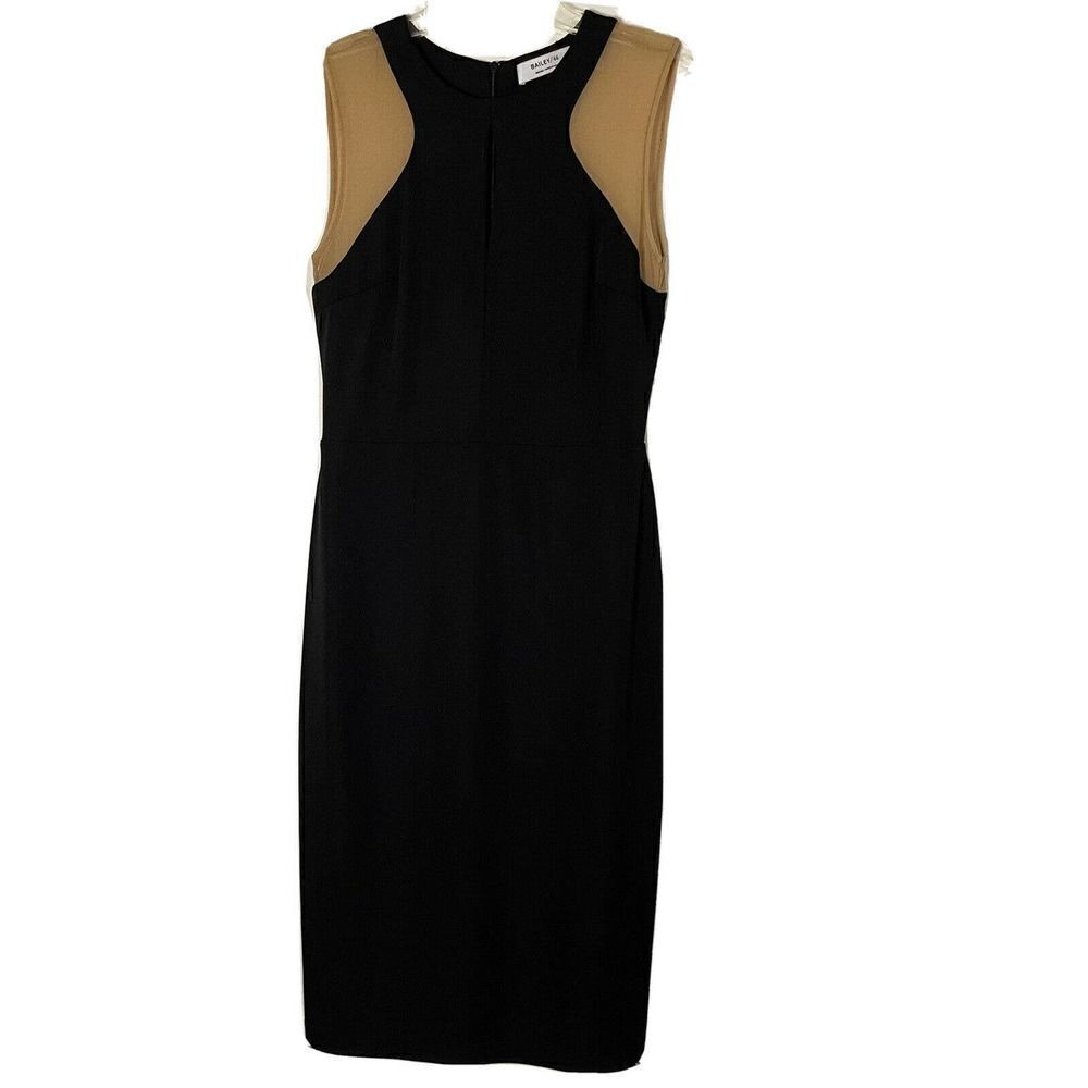 BAILEY 44 black bodycon sleeveless mesh keyhole cocktail mini dress size medium